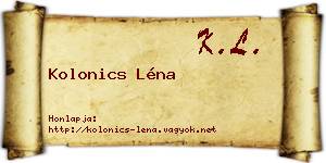 Kolonics Léna névjegykártya